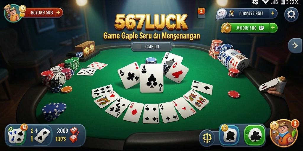 Screenshot gameplay 567LUCK yang menampilkan permainan Gaple yang seru.