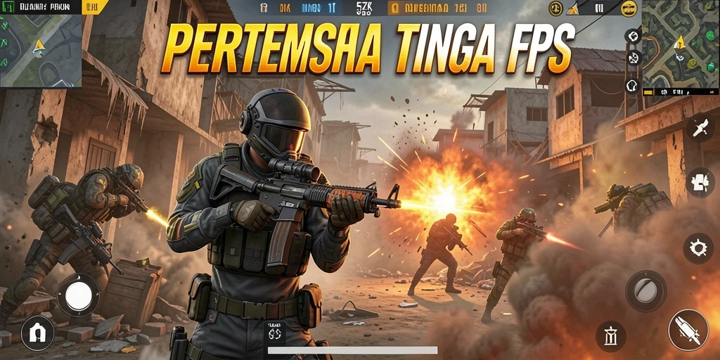 Screenshot menunjukkan aksi menegangkan dalam gameplay FPS 5ZK.