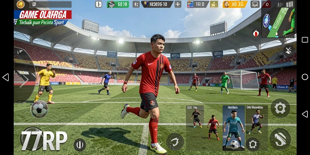 Tampilan gameplay menarik dari 77RP yang menunjukkan aksi olahraga seru.