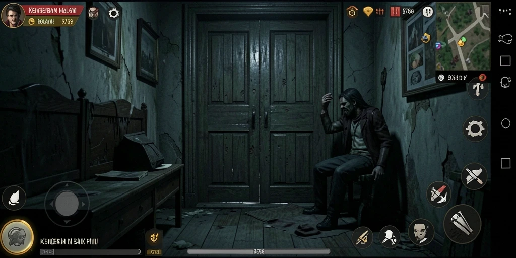 Screenshot menampilkan suasana mencekam dalam game Horror 8768.