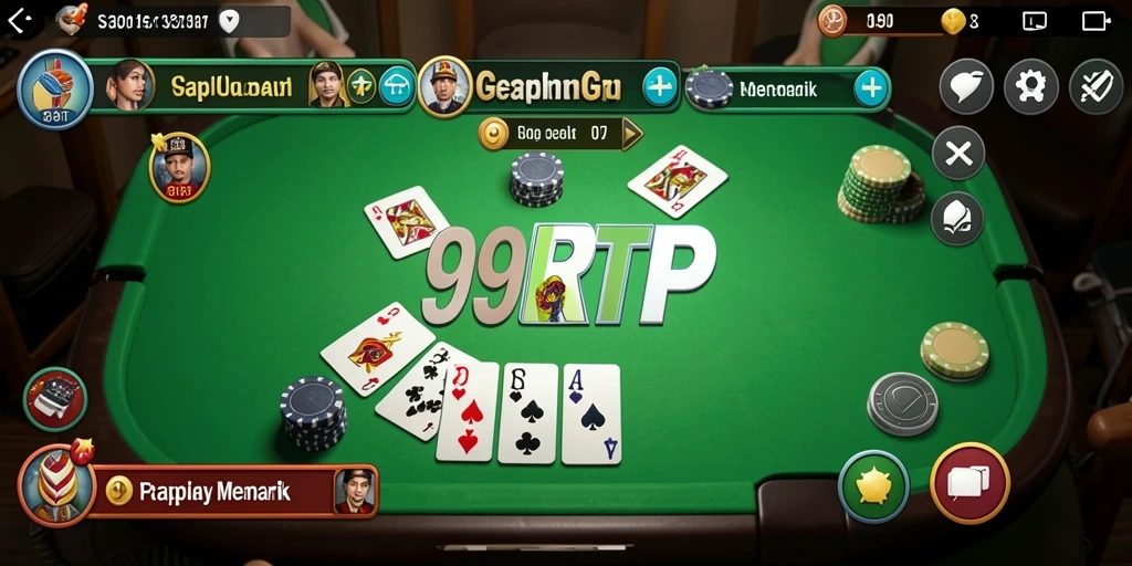 Screenshot gameplay 99RTP dengan suasana permainan Gaple yang seru.
