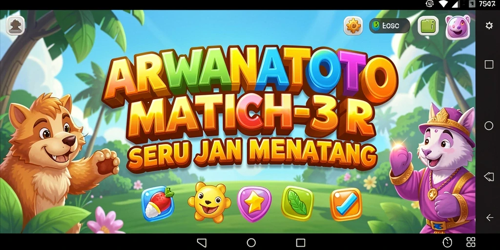 Tampilan gameplay ARWANATOTO yang menarik dan berwarna-warni.