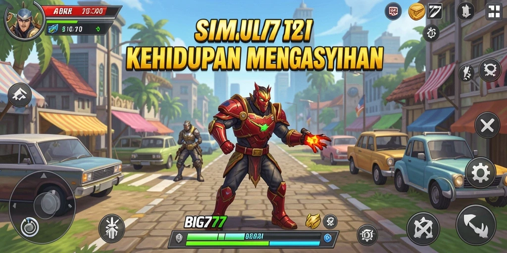 Screenshot menunjukkan gameplay interaktif dari BIG77 dengan lingkungan yang menawan.