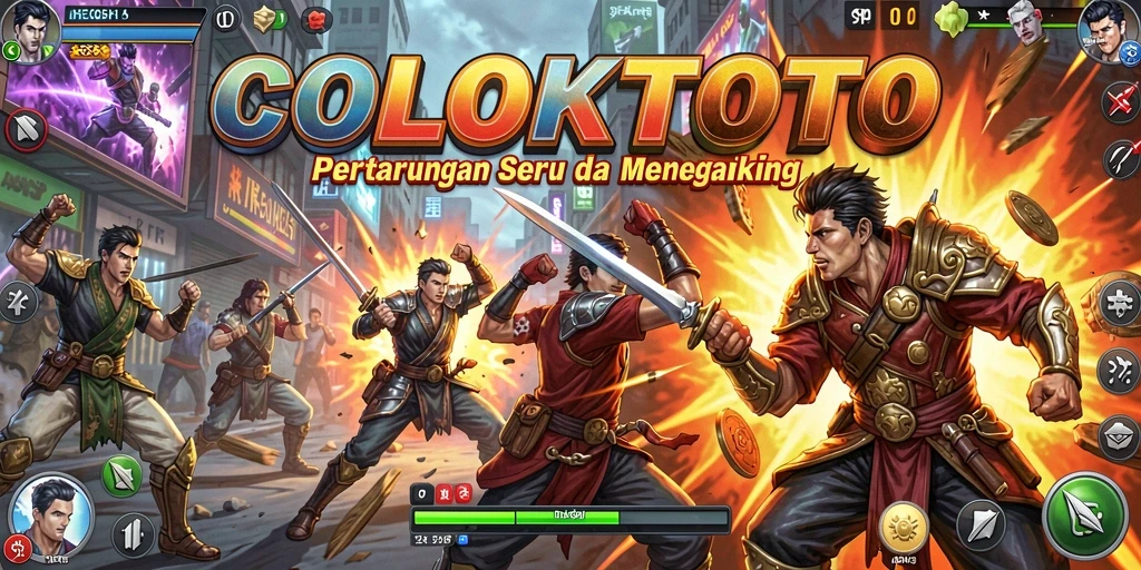 Screenshot utama menunjukkan aksi pertarungan seru dalam COLOKTOTO.