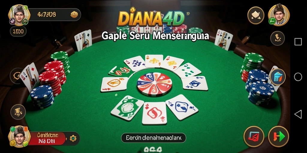 Tampilan gameplay seru DIANA4D saat bermain Gaple.