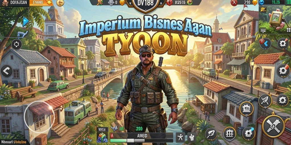 Screenshot gameplay DV188 dengan berbagai elemen Tycoon yang menarik.