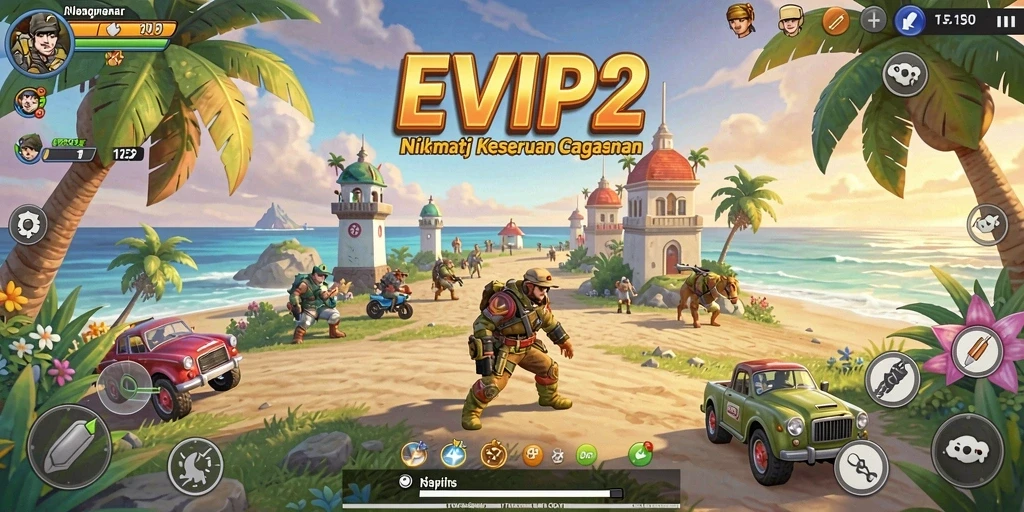 Tampilan gameplay <strong>EVIP2</strong> yang colorful dan menarik.
