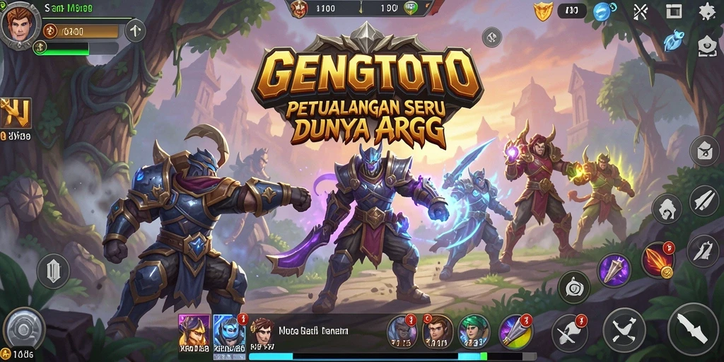 Gameplay seru GENGTOTO menampilkan karakter bertarung melawan monster.