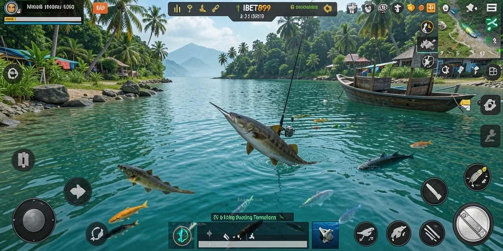 Screenshot IBET899 menampilkan keseruan gameplay memancing yang mendebarkan.