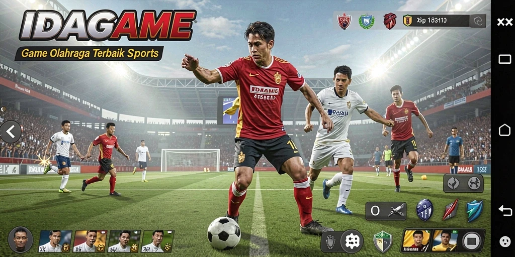 Tampilan gameplay seru dalam IDAGAME dengan aksi olahraga yang mendebarkan.