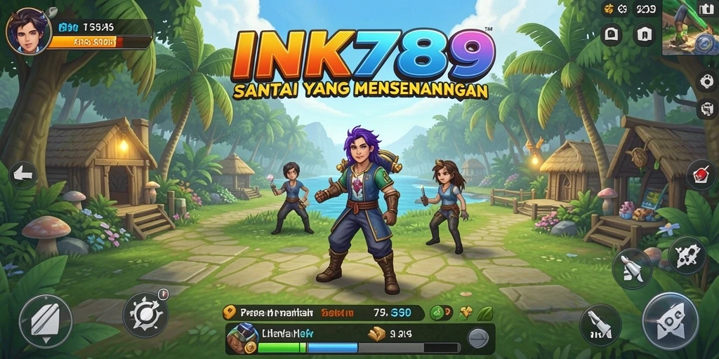 Screenshot utama INK789 menampilkan gameplay yang penuh warna dan menyenangkan.