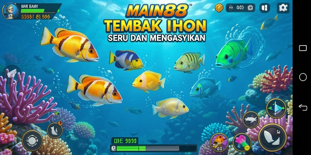 Screenshot dari gameplay seru Tembak Ikan di MAIN88.