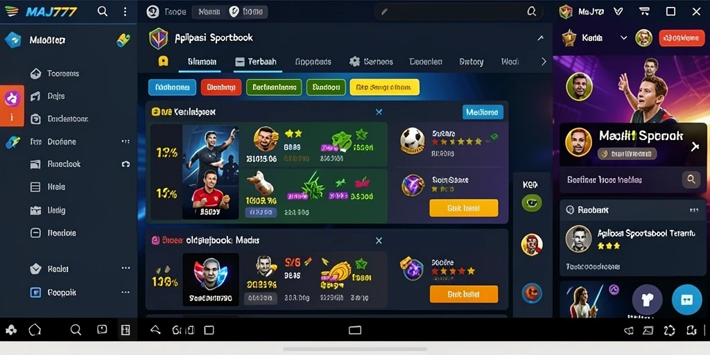 Tampilan gameplay Sportsbook yang menarik dan interaktif di MAJ777.