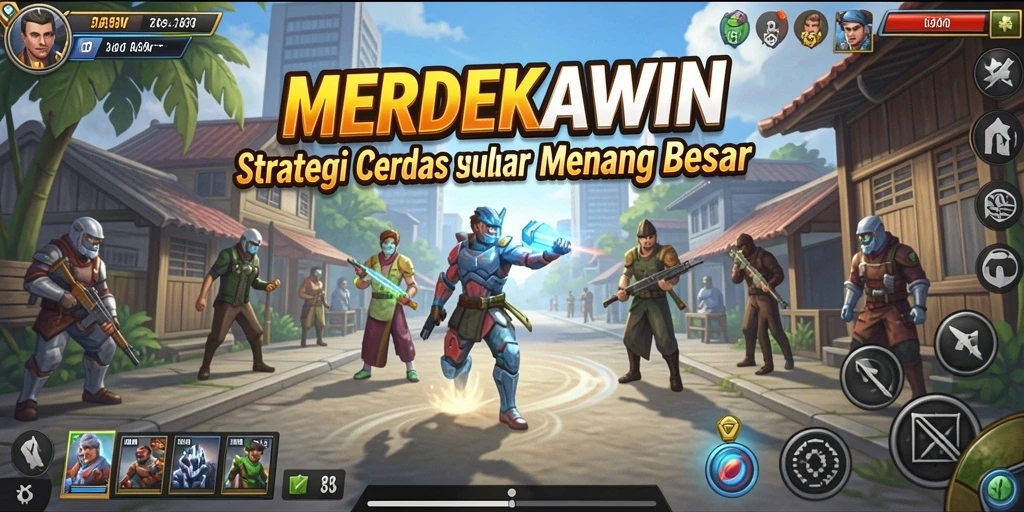 Tampilan gameplay MERDEKAWIN yang intens dan strategis.