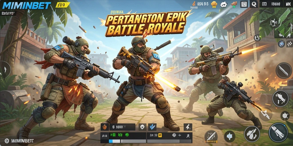 Screenshot MIMINBET yang menampilkan aksi seru dalam pertarungan Battle Royale.