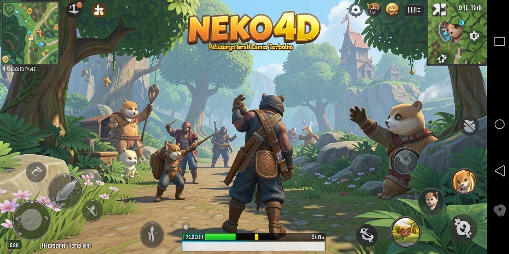 Screenshot gameplay NEKO4D yang menampilkan suasana dunia terbuka yang menakjubkan.