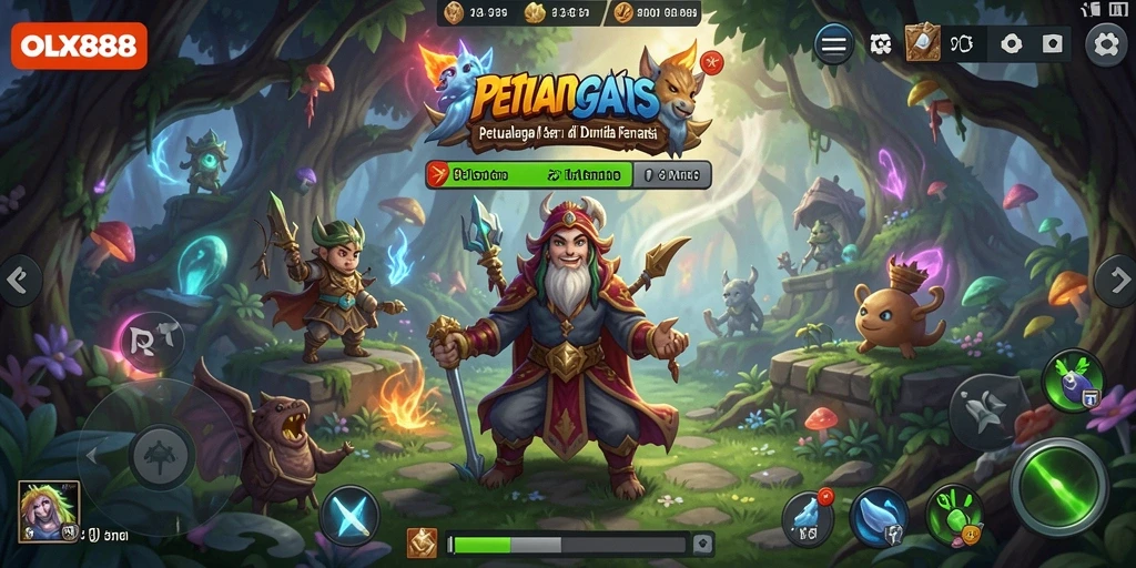 Tangkapan layar OLX888 yang menunjukkan aksi gameplay petualangan yang menakjubkan.