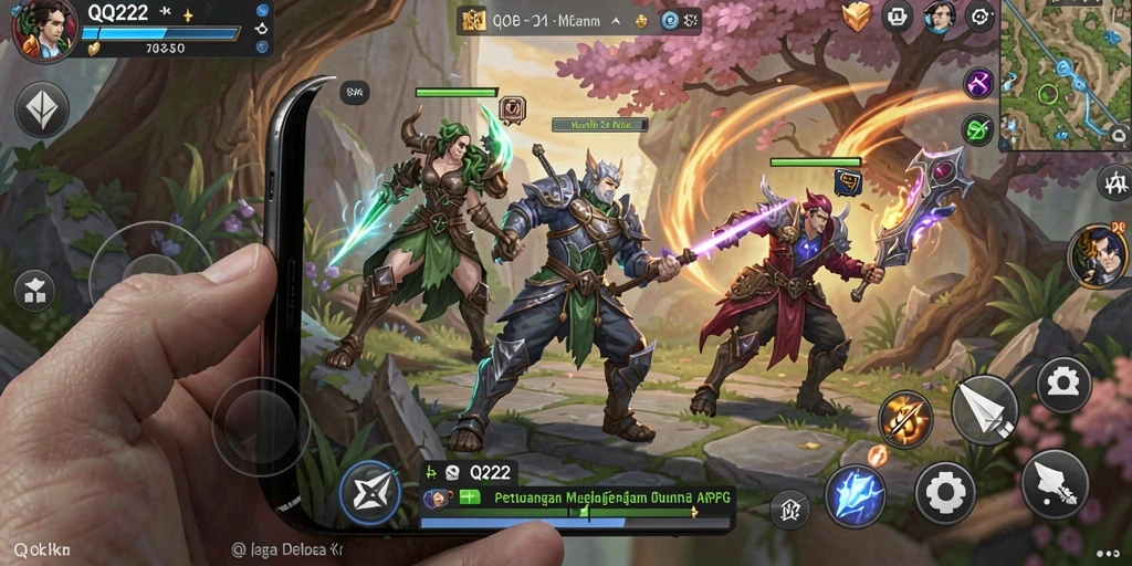 Tampilan gameplay <strong>QQ222</strong> yang menarik dengan pertempuran seru dan grafis yang menawan.