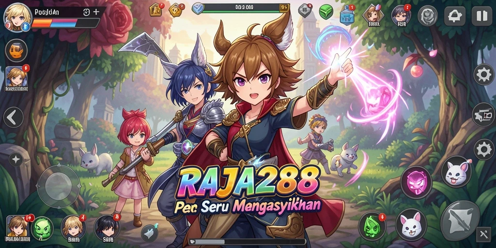 Tangkapan layar dari gameplay RAJA288 yang penuh aksi dan karakter Anime.
