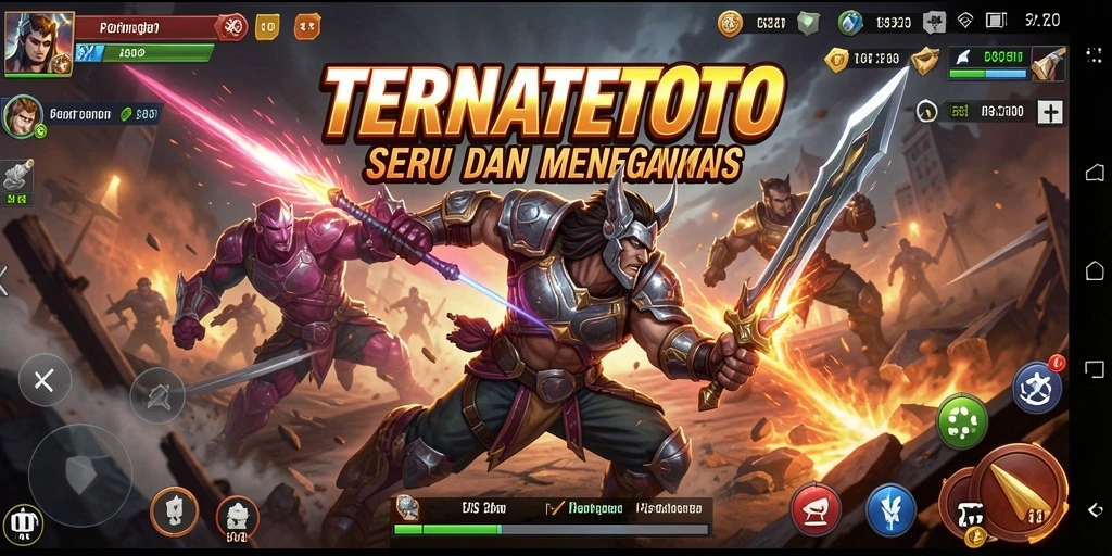 Screenshot utama TERNATETOTO menampilkan aksi pertarungan mendebarkan.