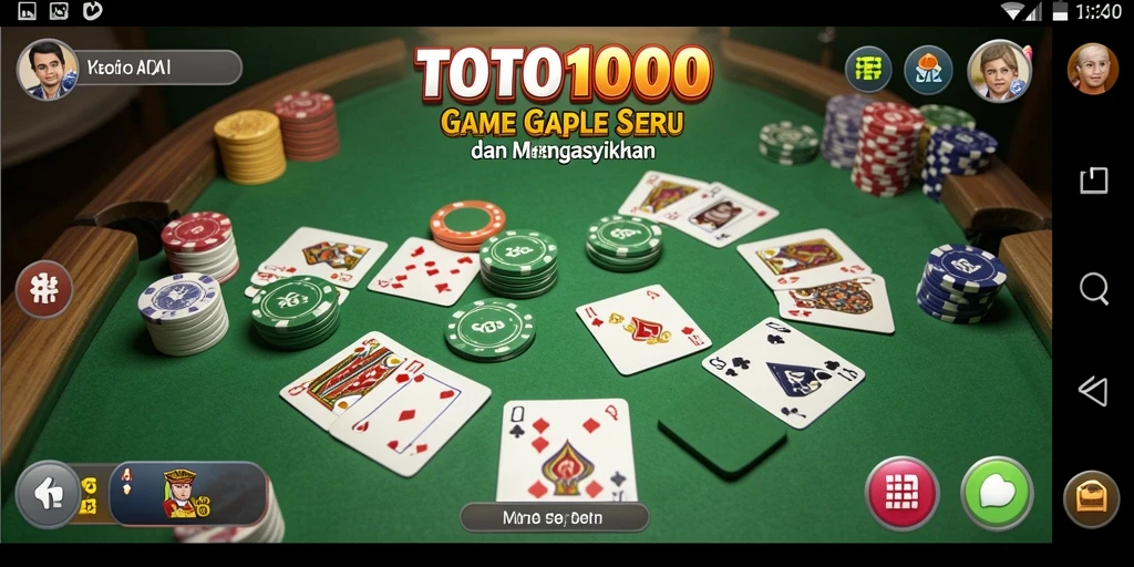 Tampilan gameplay seru TOTO1000 saat bermain Gaple.