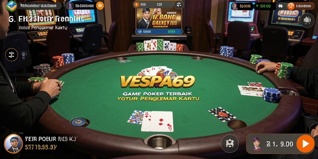 Tangkapan layar VESPA69 menunjukkan momen seru saat bermain Poker.